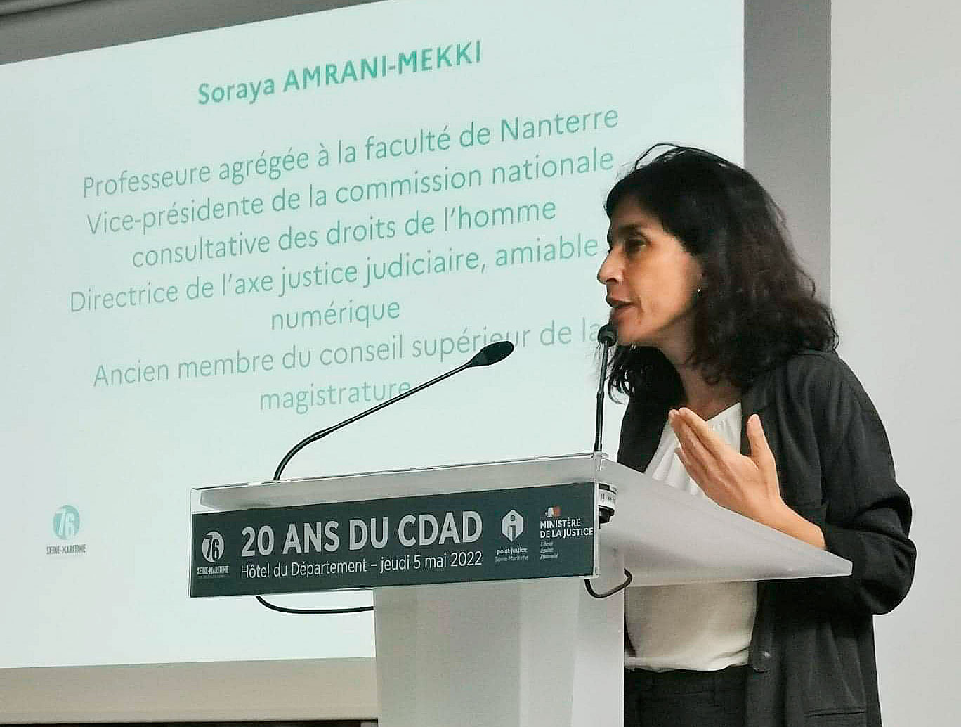 Photo de l'intervention de Madame Soraya AMRANI-MEKKI